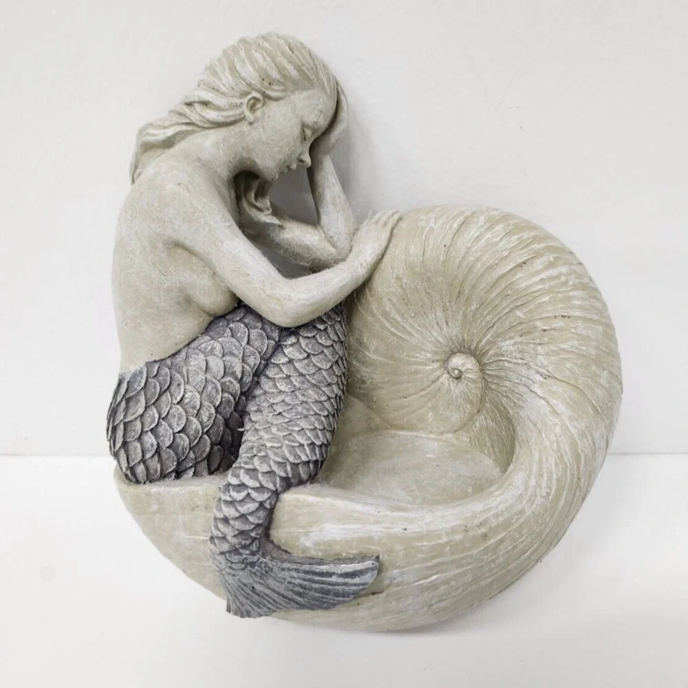 TOSCANO mermaid wall candle holder